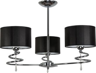 OEM L&aacute;mpara De Techo Cromada Con Cristales, Pantalla Negra, Modelo Queen Negro 12-632
