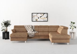 Sit&more Wohnlandschaft &raquo;Marano U-Form&laquo; inklusive Kopfteilverstellung, wahlweise mit Bettfunktion, Bettkasten