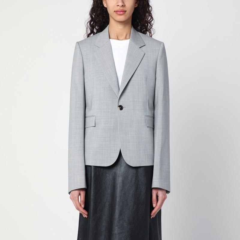Loewe Light gray single-breasted jacket in wool from