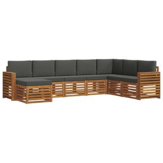 vidaXL Conjunto De Sof&aacute;s De Exterior 8 Pcs Natural Y Antracita Vidaxl