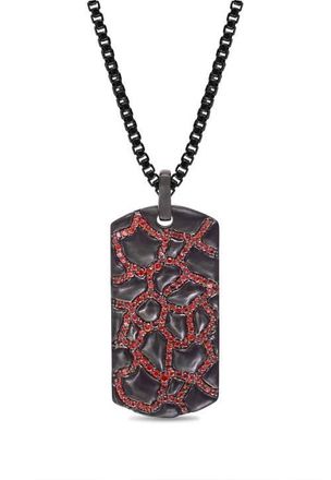 LuvMyJewelry Fiery Ascent Silver & Garnets Tag Necklace at Nordstrom