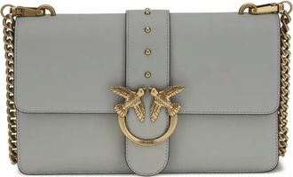 Pinko One Simply Love schoudertas met kettinghengsel en studs - Grijs