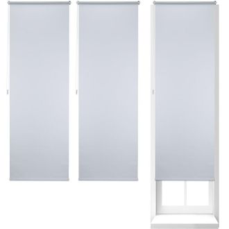 Relaxdays 3x Tenda a Rullo Oscurante, 70x210 cm, Tendina Termica, Isolante, Adesiva, Senza Fori, per Finestre, Bianca