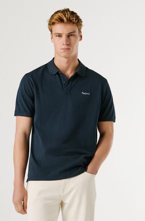Pepe Jeans London Poloshirt PEPE JEANS OSCAR, Herren, Gr. XXL, dulwich blau, Piqu&eacute;, Obermaterial: 100% Baumwolle, bestickt, unifarben, regular fit h&uuml;ftbedeckend, Rippb&uuml;
