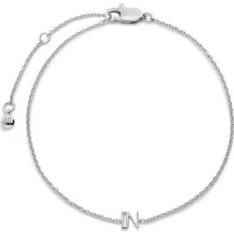 Monica Vinader Initial Pendant Bracelet in Sterling Silver N at Nordstrom