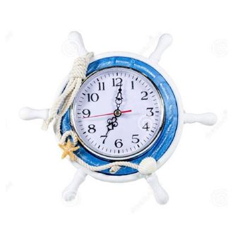 Trade Shop Trade Shop - Orologio Da Tavolo In Legno A Forma Di Timone Barca Arredamento Nautica Design