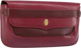 Cartier Pre-owned Clutches, female, Red, Size: ONE SIZE Pre-owned Leather Clutch