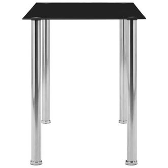 Berkfield Home Modern Dining Table Black 120x60x75 cm Tempered Glass | Size: 120 x 60 x 75 cm