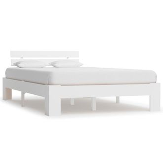 Berkfield Home Bed Frame White Solid Pine Wood 120x200 cm | Size: Small Double