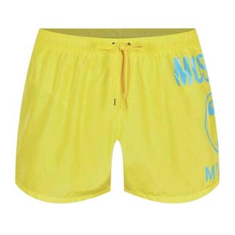 Moschino Heren Milano Grote Logo Zwemshort (Geel)