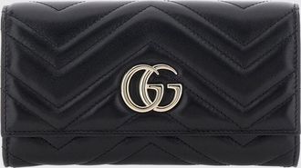 Gucci Portafoglio continental GG Marmont in nappa matelass&eacute; chevron