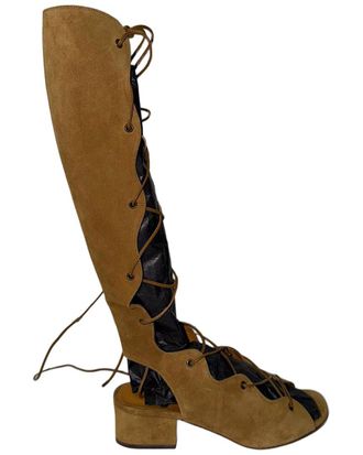 Saint Laurent Mens Suede Babies Tall Gladiator Lace-Up Sandal (Authentic Pre- Loved)