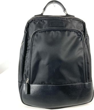 Versace Nylon Leather Backpack Handbag (Pre-Owned)