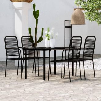 vidaXL Juego De Comedor De Jard&iacute;n 5 Piezas Negro Vidaxl
