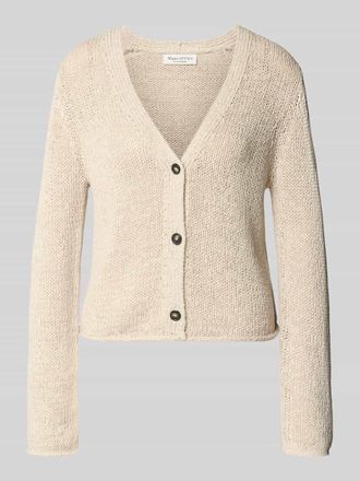 Marc O'Polo Slim Fit Strickjacke aus Baumwoll-Mix in Stein, Gr&ouml;&szlig;e XXL