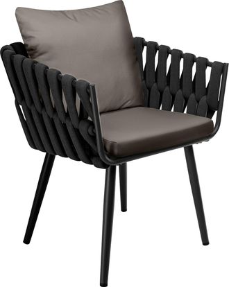 Clp Silla De Jard&iacute;n Lombardia Antracita Con Coj&iacute;n De Asiento Gris
