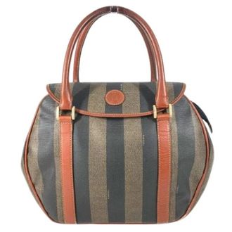 Fendi Pre-owned Pequin Tote Bag - Dames - Vintage Handtas - Bruin - ONE Size - Leer - Vintage