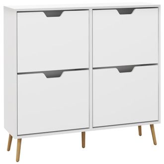 HOMCOM Mueble zapatero 95x26x95 cm blanco