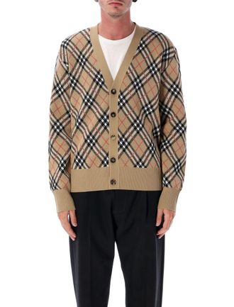 Burberry Check Wool Cardigan