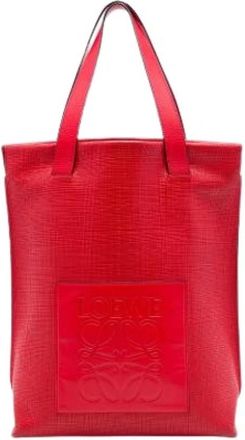 Loewe Pre-owned Tote Bag - Dames - Vintage Shopper - Rood - ONE Size - Leer - Vintage
