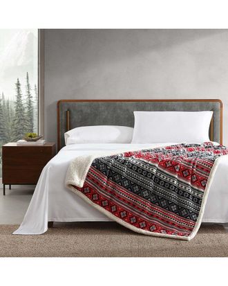 Eddie Bauer Classic Fair Isle Ultra Soft Plush Fleece Reversible Throw Blanket