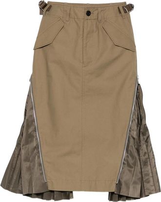 sacai Zip-detail Midi Skirt