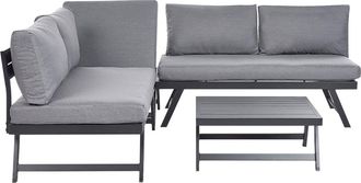 Beliani Conjunto de jardín 5 personas de aluminio gris