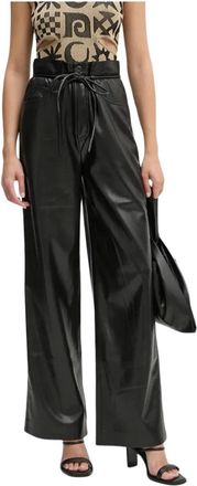 Nanushka Sato Wijde Broek - Dames - Wijde Broeken - Zwart - XS - Polyester - Broeken