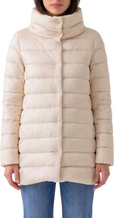 Herno White Quilted Turtle Neck Jacket