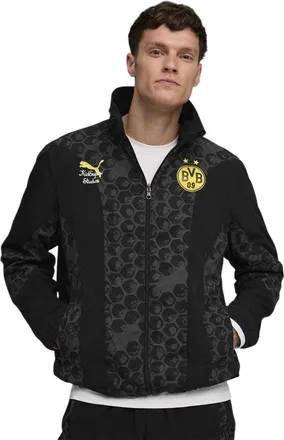 Puma Borussia Dortmund-anorak voor heren (ZWART/GEEL)
