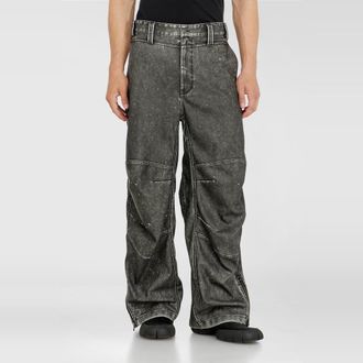 Diesel Pants in distressed-effect bonded material - Pants - Man - Grey