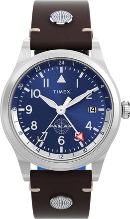 Timex Waterbury GMT - Heren - Horloges - Bruin - ONE Size - Leer - Accessoires