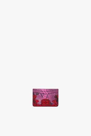 Ganni Pink Bou Card Holder in Snake