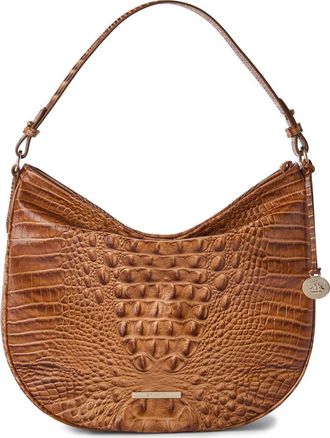 Brahmin Small Kathleen Croc Embossed Leather Shoulder Bag in Cinnamon at Nordstrom