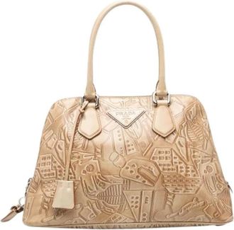 Prada Pre-owned Vintage Handtas - Dames - Vintage Handtas - Beige - ONE Size - Leer - Vintage