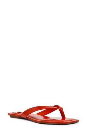 Steve Madden Trella Flip Flop in Red Orange Patent at Nordstrom, Size 5.5
