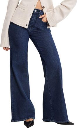 Good American Good Waist High Waist Wide Leg Palazzo Jeans in Indigo985 at Nordstrom, Size 00
