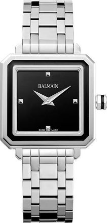 Balmain Squared Bracelet Watch, 32mm in Black/stainless Steel at Nordstrom