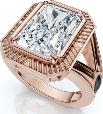 Pompeii3 Certified 5 1/2Ct Elongated Radiant Cut Engagement Ring 14k Gold Lab Grown