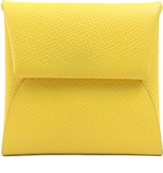 Hermès Yellow Leather Coin Purse/Coin Case (Pre-Owned)