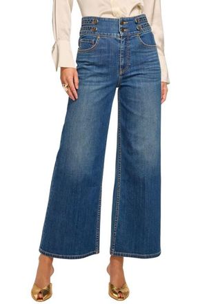 Ramy Brook Liv Crop Wide Leg Jeans in Medium Wash at Nordstrom, Size 32