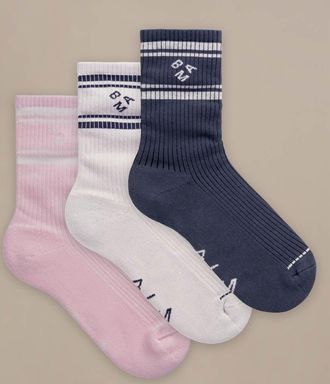 BAM Womens Organic Cotton Crew Socks - 3 Pack -Size 4-7
