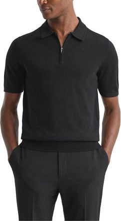 Reiss Maxwell Merino Wool 1/2-Zip Polo Shirt