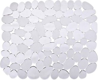 WENKO 2003010100 Tappetino per Lavello Stone, Plastica, Materiale Plastico, 31 x 26 cm, Trasparente - Wenko