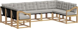 vidaXL Conjunto De Sof&aacute;s De Exterior 9 Uds. Blanco Y Gris Claro Vidaxl