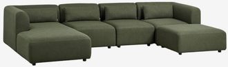 Sklum Sof&aacute; Modular Chaise Longue Izquierdo De 4 Piezas Con Puff Fogler Sklum