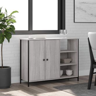 vidaXL Vidaxl - Aparador De Madera De Ingenier&iacute;a Gris Sonoma 100x33x75 Cm