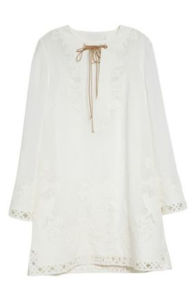 Zimmermann Indra Embroidered Tunic Dress in Ivory at Nordstrom, Size 3