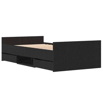 Berkfield Home Bed Frame without Mattress Black Oak 90x200 cm Engineered Wood