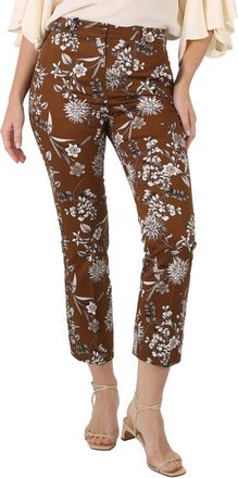 Max Mara Scrivia Cropped Floral Stretch-cotton Pants, Brand Size 38 (US Size 4)